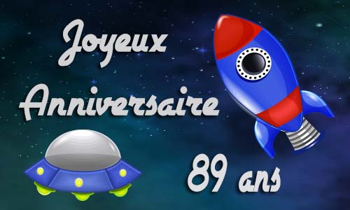 Carte anniversaire enfant 89 ans astro