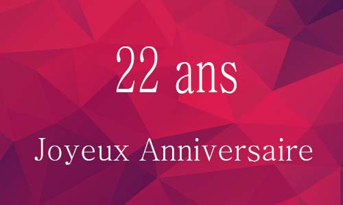 Carte anniversaire femme 22 ans georose