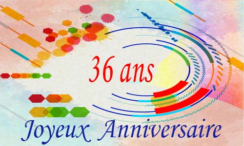 Carte anniversaire femme 36 ans geocolor