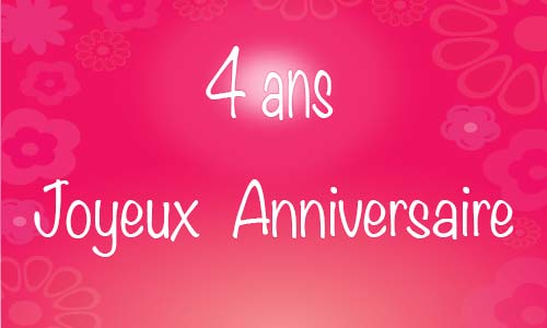 Carte anniversaire femme 4 ans flowerose