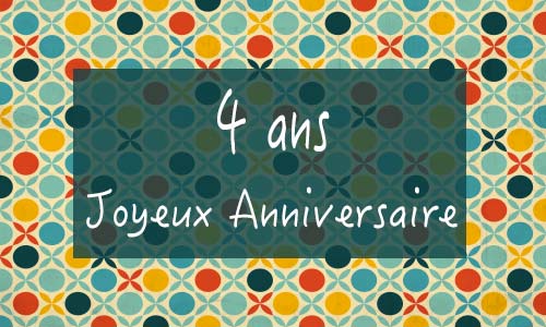 Carte anniversaire femme 4 ans georetro