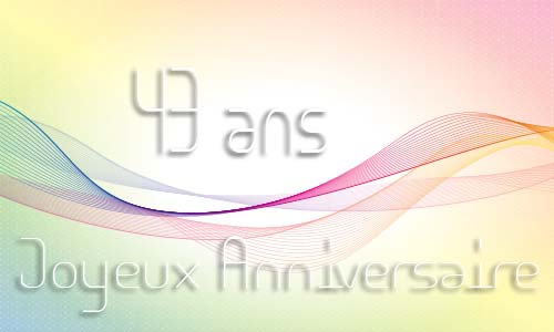 Carte anniversaire femme 43 ans geoligne