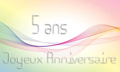 Carte anniversaire femme 5 ans geoligne