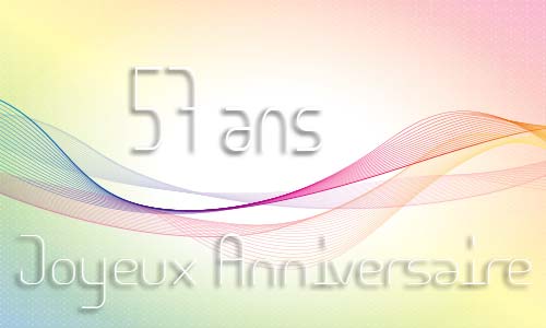 Carte anniversaire femme 57 ans geoligne