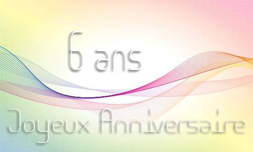 Carte anniversaire femme 6 ans geoligne