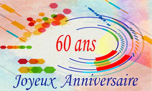 Carte anniversaire femme 60 ans geocolor