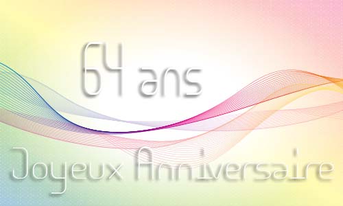 Carte anniversaire femme 64 ans geoligne