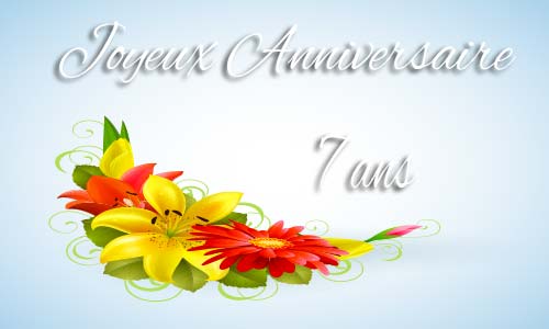Carte anniversaire femme 7 ans fleur jaune