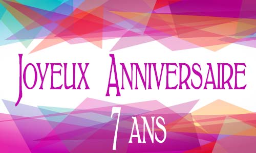 Carte anniversaire femme 7 ans geomauve