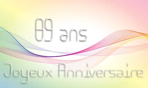 Carte anniversaire femme 89 ans geoligne