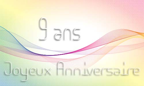 Carte anniversaire femme 9 ans geoligne