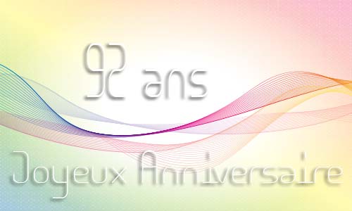Carte anniversaire femme 92 ans geoligne