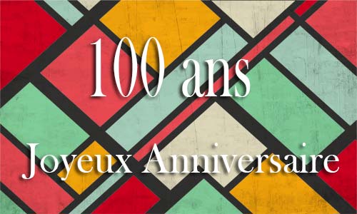 Carte anniversaire homme 100 ans georetro color