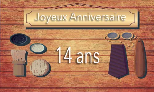 Carte anniversaire homme 14 ans bois