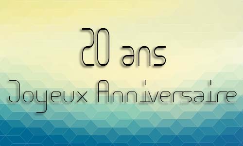 Carte anniversaire homme 20 ans geocube