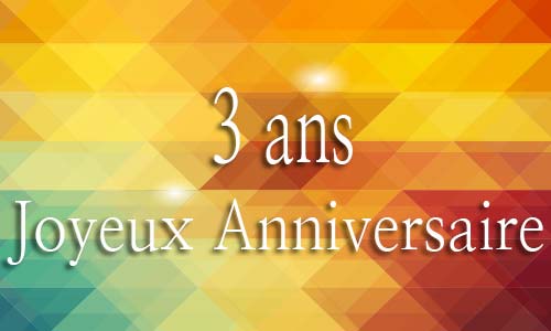 Carte anniversaire homme 3 ans geojaune