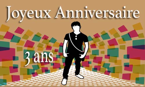 Carte anniversaire homme 3 ans men
