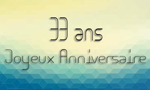 Carte anniversaire homme 33 ans geocube