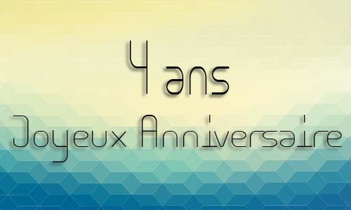 Carte anniversaire homme 4 ans geocube