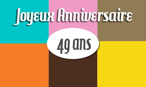 Carte anniversaire homme 49 ans retro carre