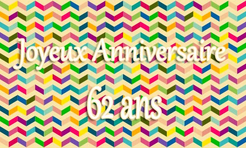 Carte anniversaire homme 62 ans geozigzag