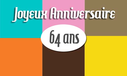 Carte anniversaire homme 64 ans retro carre