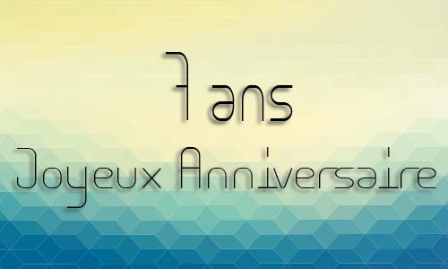Carte anniversaire homme 7 ans geocube