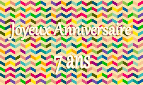Carte anniversaire homme 7 ans geozigzag