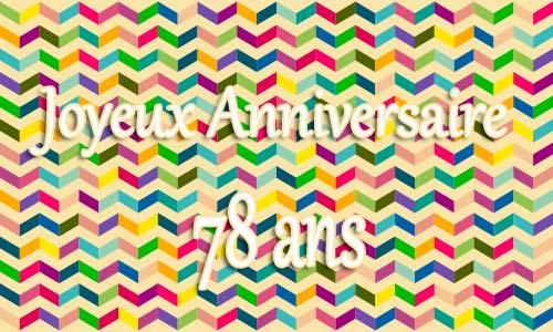 Carte anniversaire homme 78 ans geozigzag