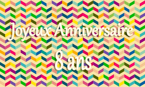 Carte anniversaire homme 8 ans geozigzag