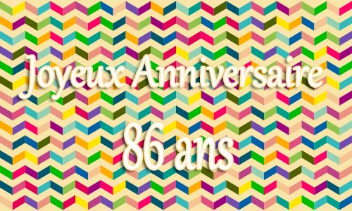 Carte anniversaire homme 86 ans geozigzag