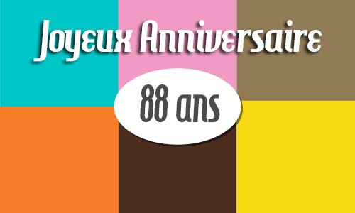Carte anniversaire homme 88 ans retro carre