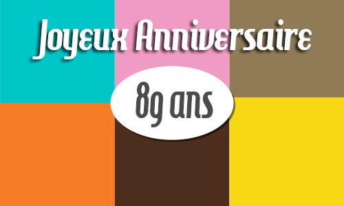 Carte anniversaire homme 89 ans retro carre