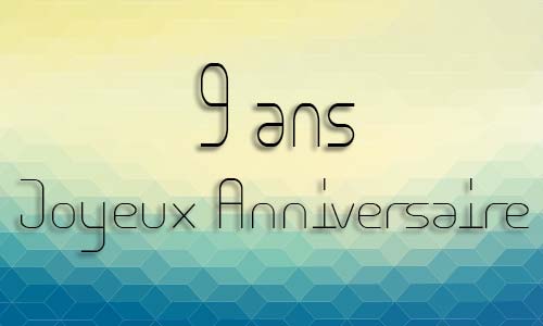Carte anniversaire homme 9 ans geocube