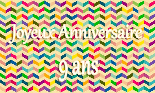 Carte anniversaire homme 9 ans geozigzag