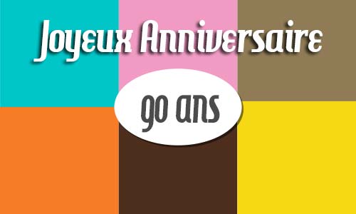 Carte anniversaire homme 90 ans retro carre
