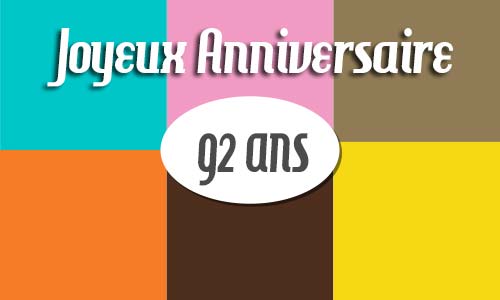 Carte anniversaire homme 92 ans retro carre