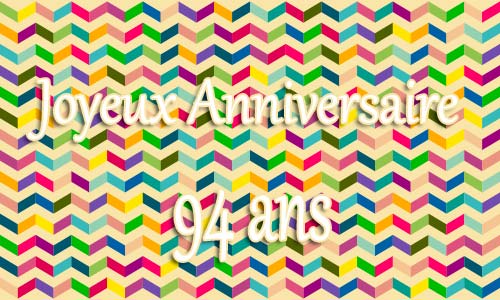 Carte anniversaire homme 94 ans geozigzag