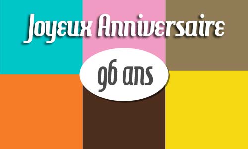 Carte anniversaire homme 96 ans retro carre