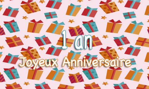 Carte anniversaire humour 1 an multicadeau
