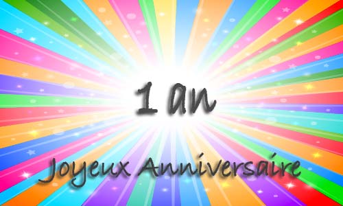 Carte anniversaire humour 1 an multicolor