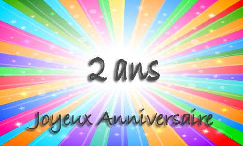 Carte anniversaire humour 2 ans multicolor