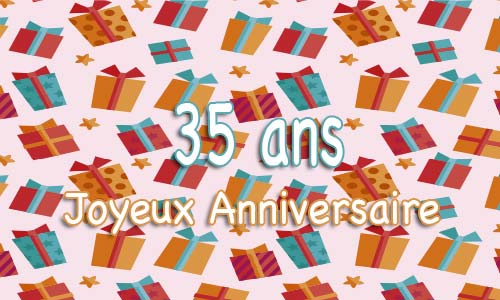 Carte anniversaire humour 35 ans multicadeau