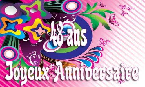 Carte anniversaire humour 48 ans fullcolor
