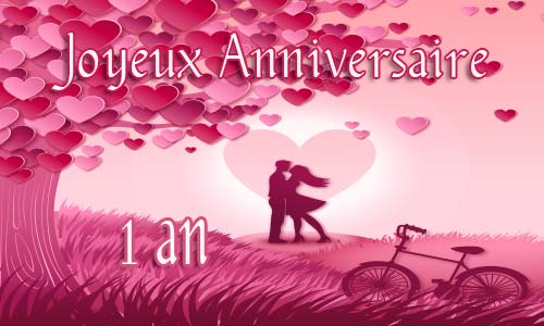 Carte anniversaire mariage 1 an arbre velo