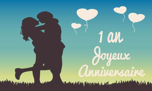 Carte anniversaire Carte anniversaire mariage 1 an