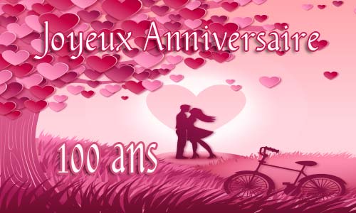 Carte anniversaire mariage 100 ans arbre velo