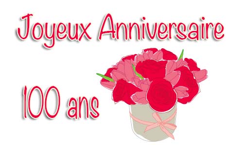 Carte anniversaire mariage 100 ans bouquet