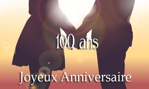 Carte anniversaire mariage 100 ans couple