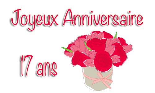 Carte anniversaire mariage 17 ans bouquet